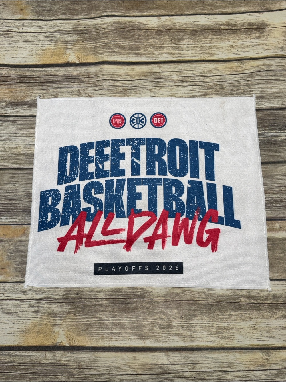 2026 Detroit Pistons Playoff Rally Towels -  4/29/26 - All Dawg - 17.5” X 14.5”